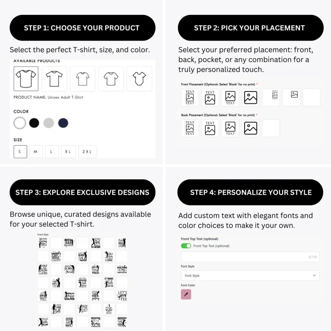 how-to-design-custom-Golf-Quotes-t-shirt-personalization-options-artfulane