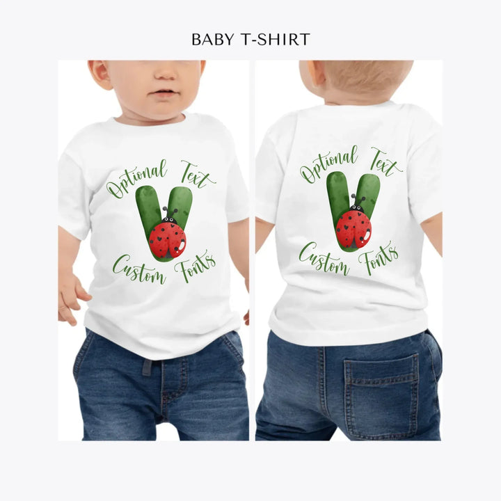 Green-Letter-Ladybug-personalized-baby-t-shirt-artfulane