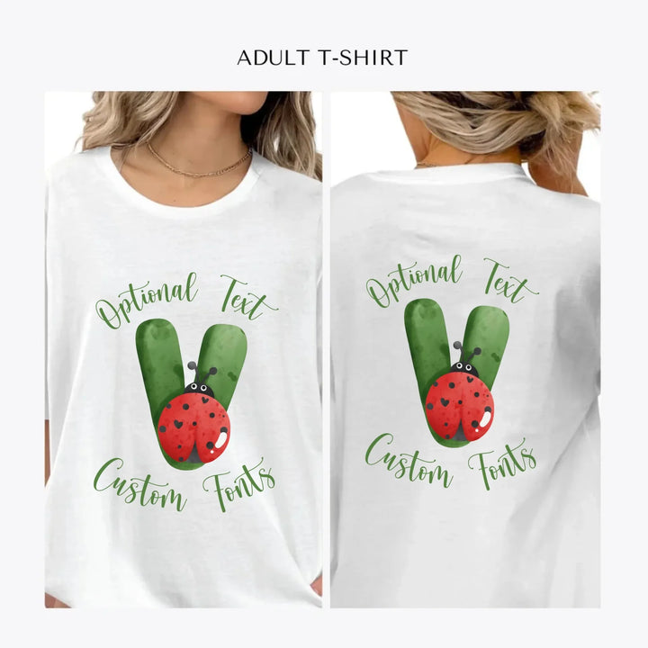 Green-Letter-Ladybug-personalized-women-unisex-adult-t-shirt-artfulane