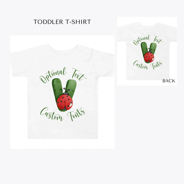 Green-Letter-Ladybug-toddler-custom-t-shirt-artfulane