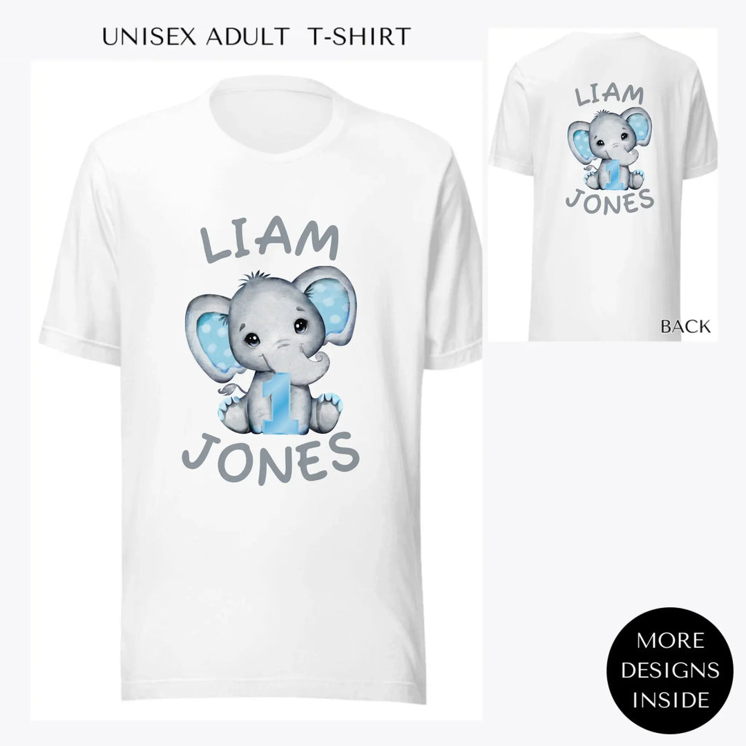 Grey-Elephant-with-Blue-Number-custom-men-unisex-adult-t-shirt-artfulane