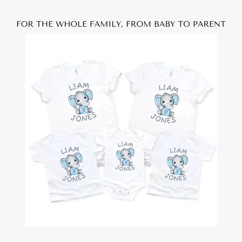 Grey-Elephant-with-Blue-Number-custom-t-shirts-adult-youth-toddler-baby-sizes-artfulane