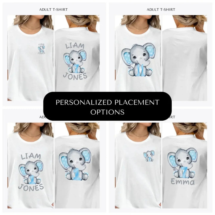 Grey-Elephant-with-Blue-Number-custom-adult-t-shirt-design-placement-front-back-pocket-artfulane