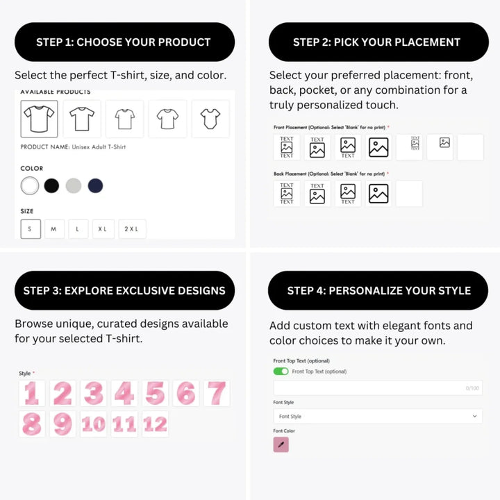 how-to-design-custom-Grey-Elephant-with-Pink-Number-t-shirt-personalization-options-artfulane