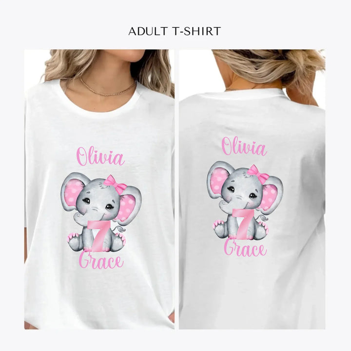 Grey-Elephant-with-Pink-Number-personalized-women-unisex-adult-t-shirt-artfulane