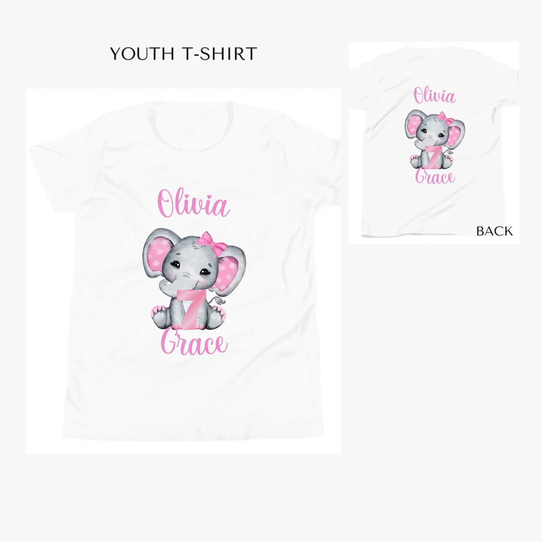 Grey-Elephant-with-Pink-Number-custom-youth-t-shirt-artfulane