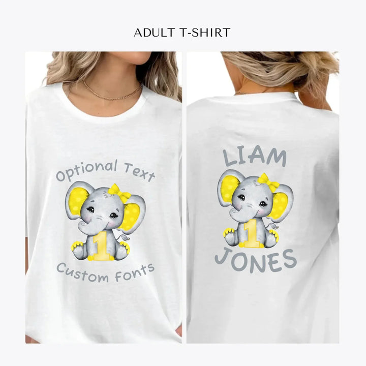 Grey-Elephant-with-Yellow-Number-personalized-women-unisex-adult-t-shirt-artfulane