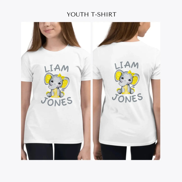 Grey-Elephant-with-Yellow-Number-custom-youth-girl-t-shirt-artfulane