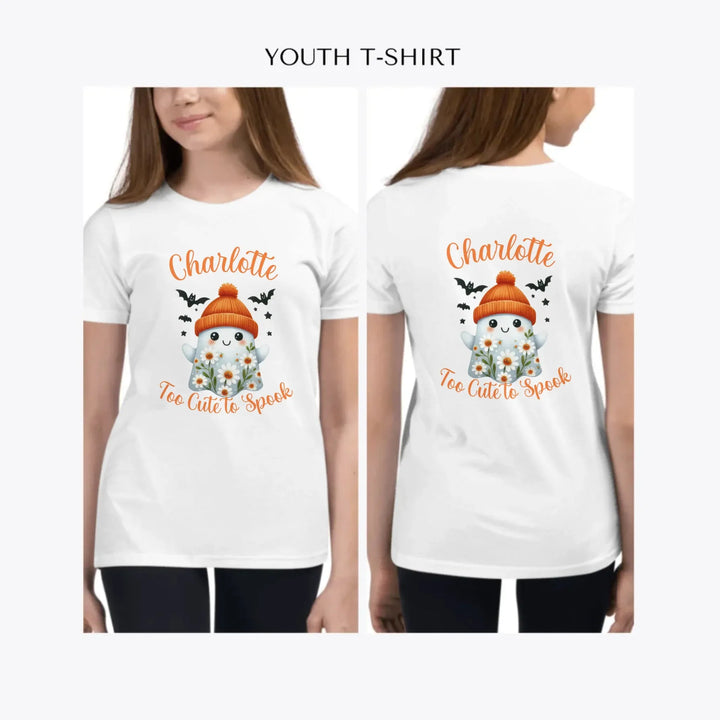 Halloween-Ghosts-custom-youth-girl-t-shirt-artfulane