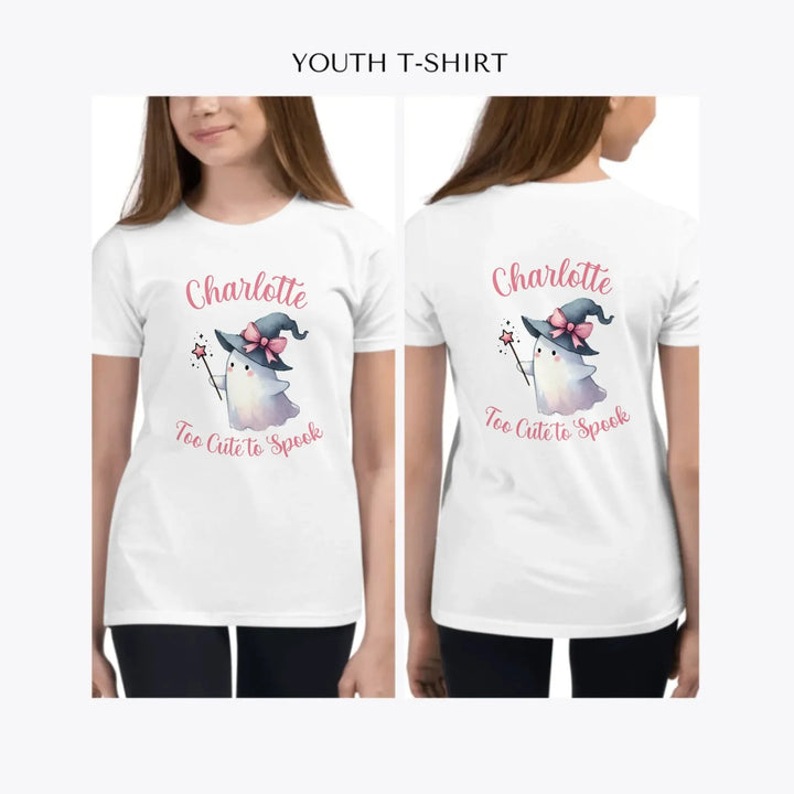 Halloween-Girlie-Ghosts-custom-youth-girl-t-shirt-artfulane