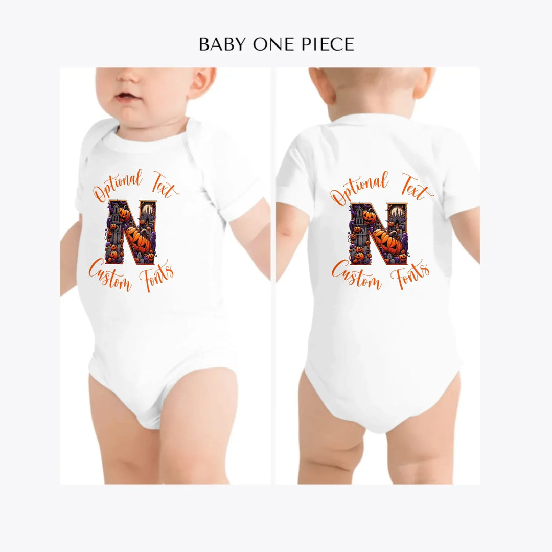 Halloween-Letter-Initial-custom-baby-one-piece-artfulane