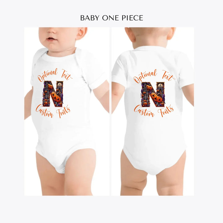 Halloween-Letter-Initial-custom-baby-one-piece-artfulane