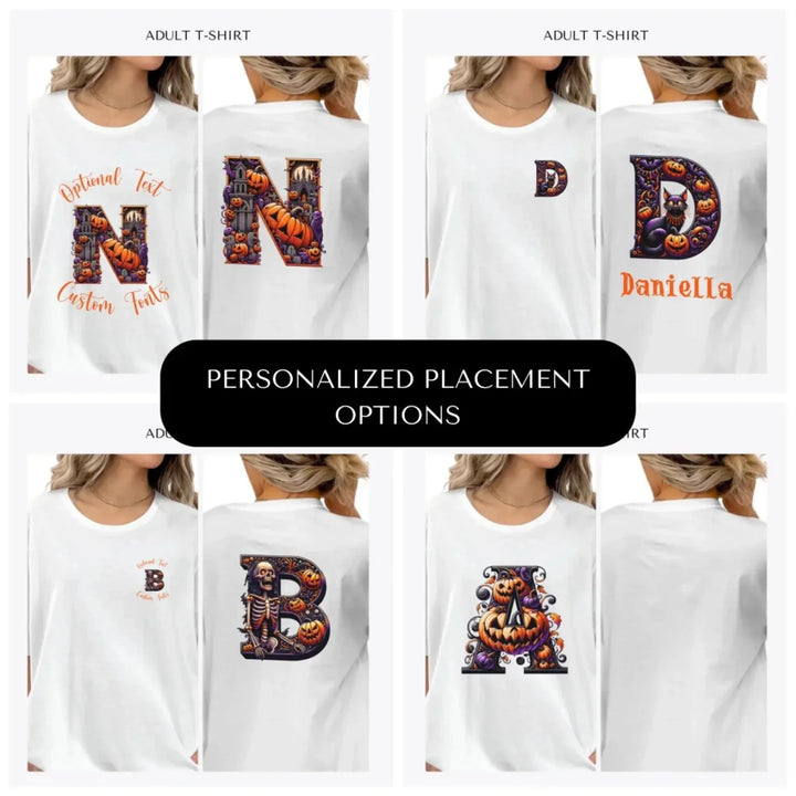 Halloween-Letter-Initial-custom-adult-t-shirt-design-placement-front-back-pocket-artfulane