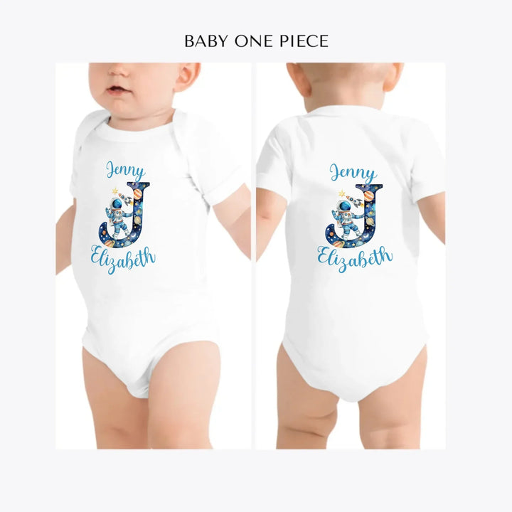 Astronaut-Space-Initial-custom-baby-one-piece-artfulane
