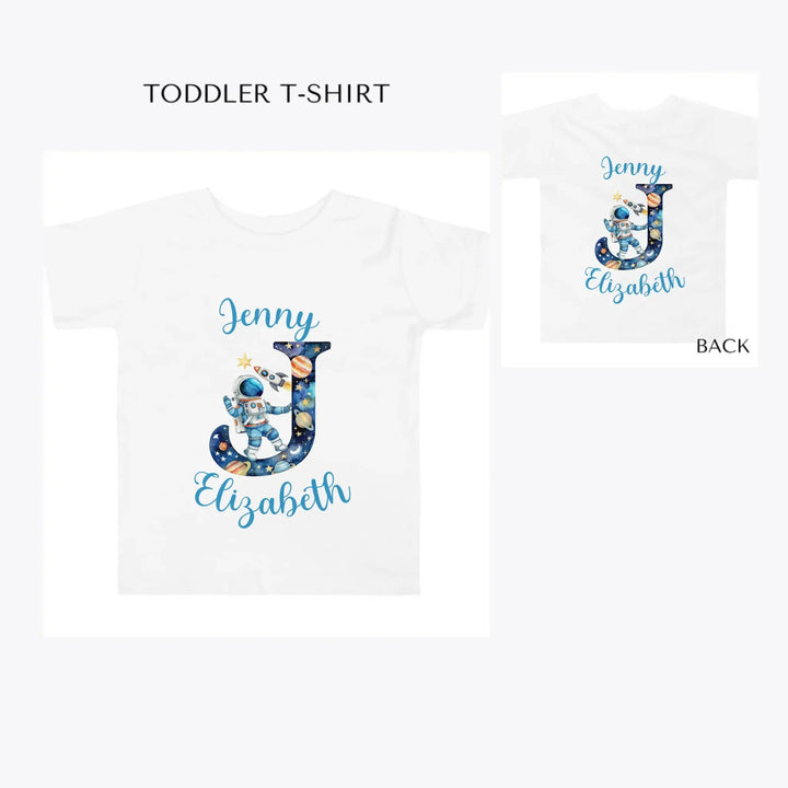 Astronaut-Space-Initial-toddler-custom-t-shirt-artfulane