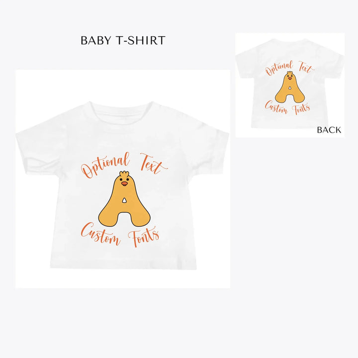 Yellow-Duck-Letter-Initial-custom-baby-t-shirt-artfulane