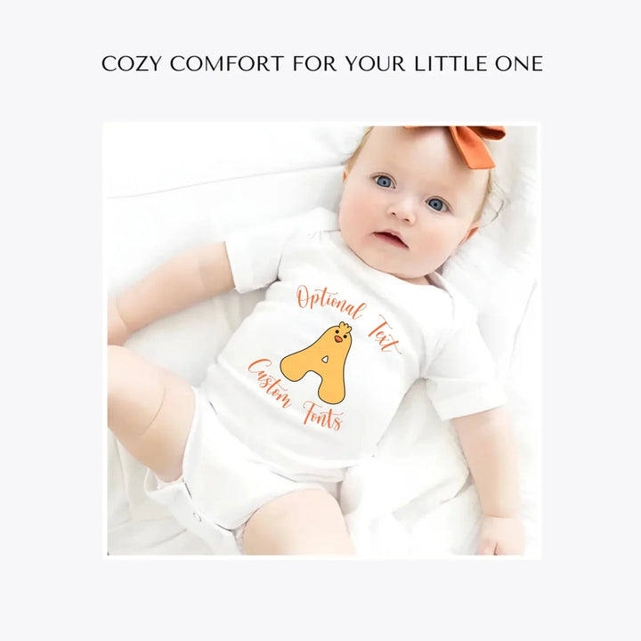 Yellow-Duck-Letter-Initial-custom-baby-bodysuit-artfulane