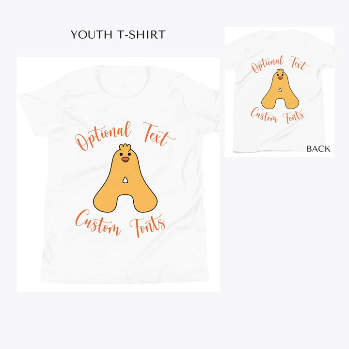 Yellow-Duck-Letter-Initial-custom-youth-t-shirt-artfulane