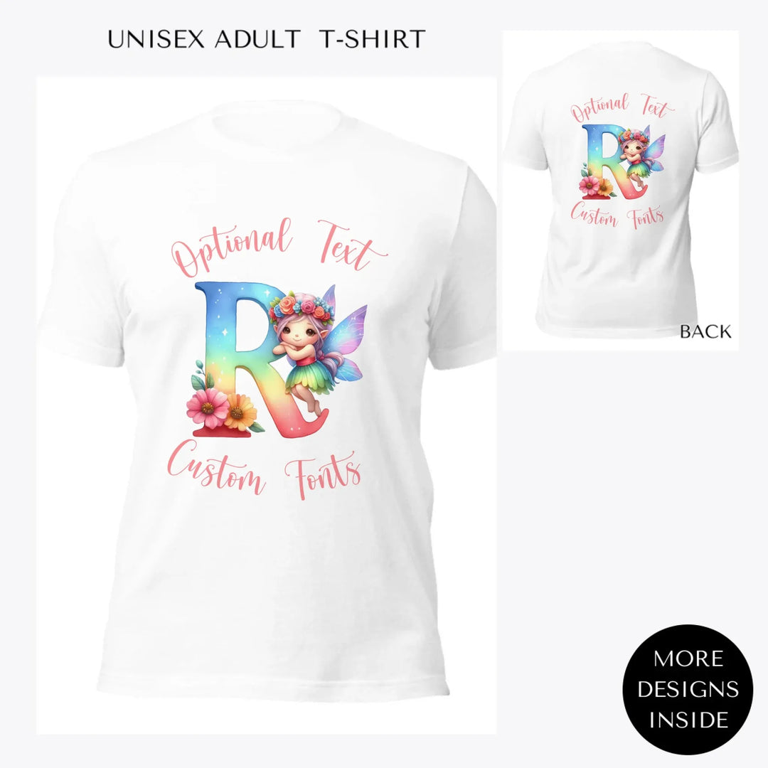 Fairy-Letter-Initial-custom-women-unisex-adult-t-shirt-artfulane