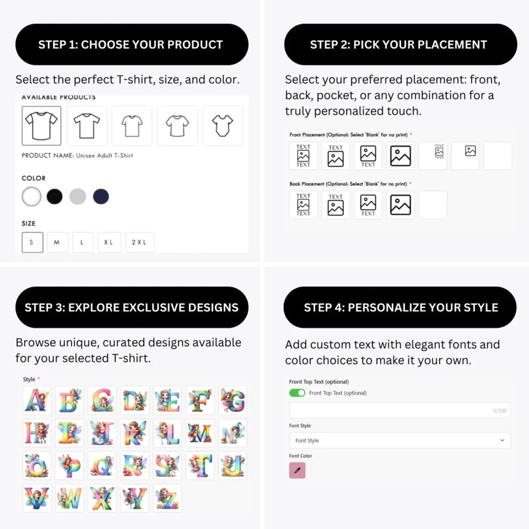 how-to-design-custom-Fairy-Letter-Initial-t-shirt-personalization-options-artfulane