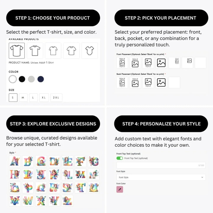 how-to-design-custom-Fairy-Letter-Initial-t-shirt-personalization-options-artfulane