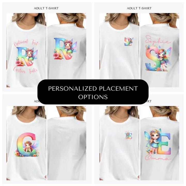 Fairy-Letter-Initial-custom-adult-t-shirt-design-placement-front-back-pocket-artfulane