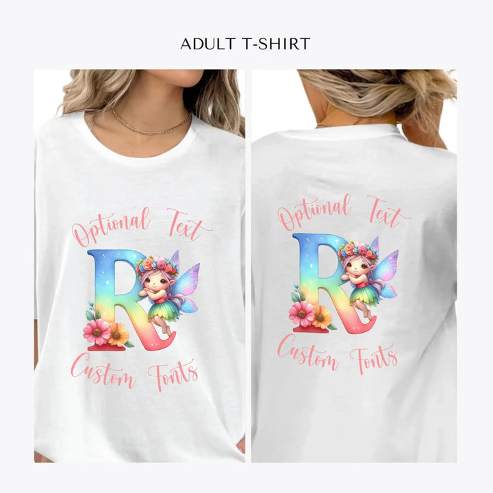 Fairy-Letter-Initial-personalized-women-unisex-adult-t-shirt-artfulane