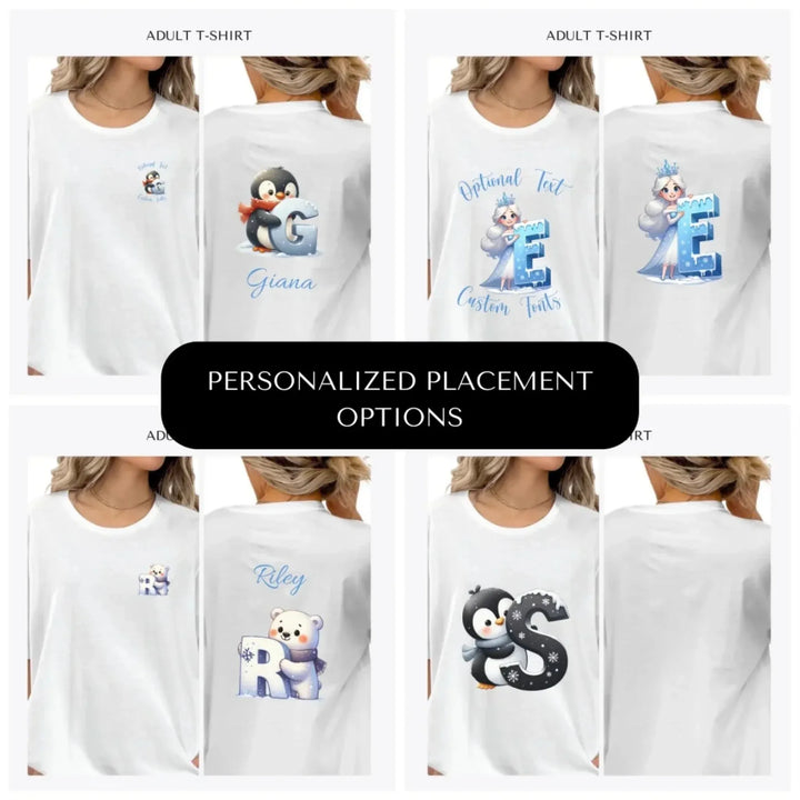 Christmas-and-Winter-Letter-Initial-custom-adult-t-shirt-design-placement-front-back-pocket-artfulane