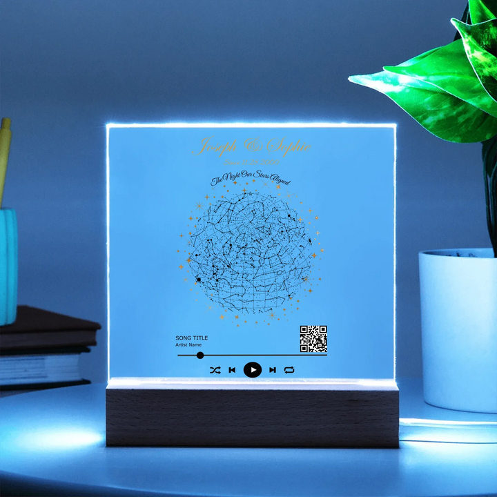 Acrylic Square with LED Base 10