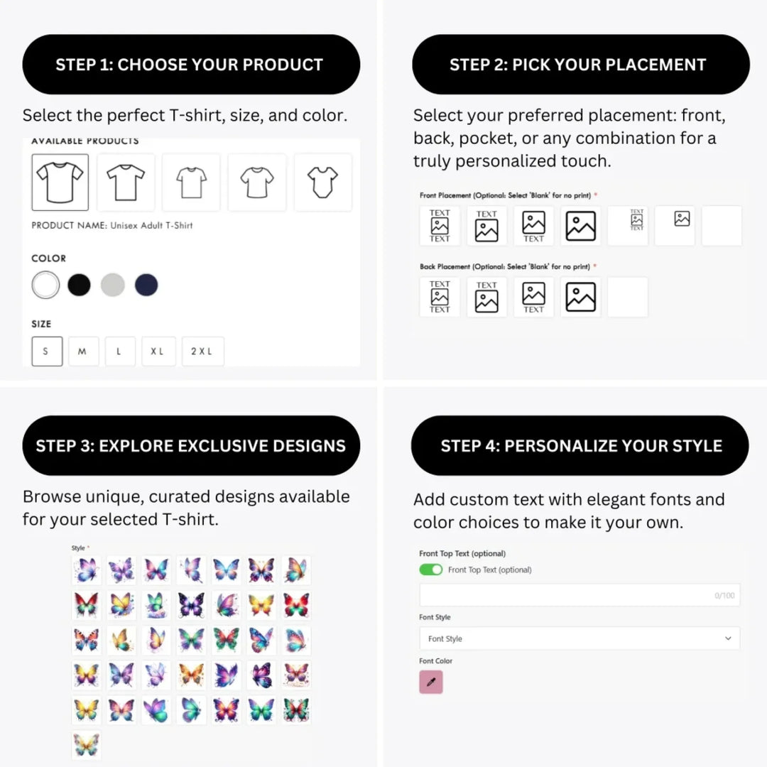 how-to-design-custom-Magic-Butterflies-t-shirt-personalization-options-artfulane