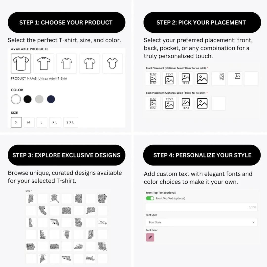 how-to-design-custom-Mandala-USA-State-t-shirt-personalization-options-artfulane