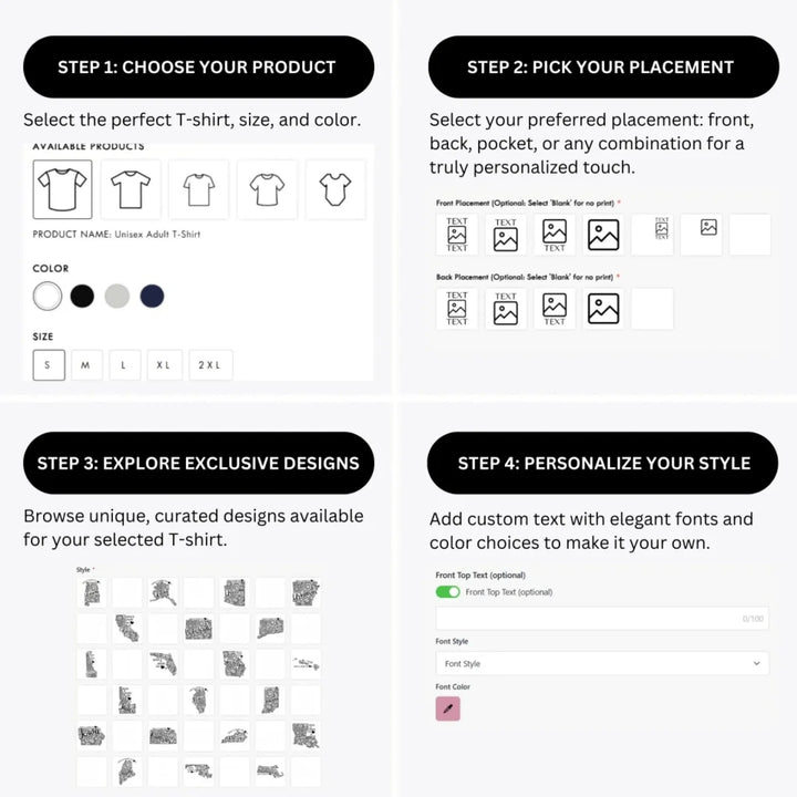 how-to-design-custom-Mandala-USA-State-t-shirt-personalization-options-artfulane