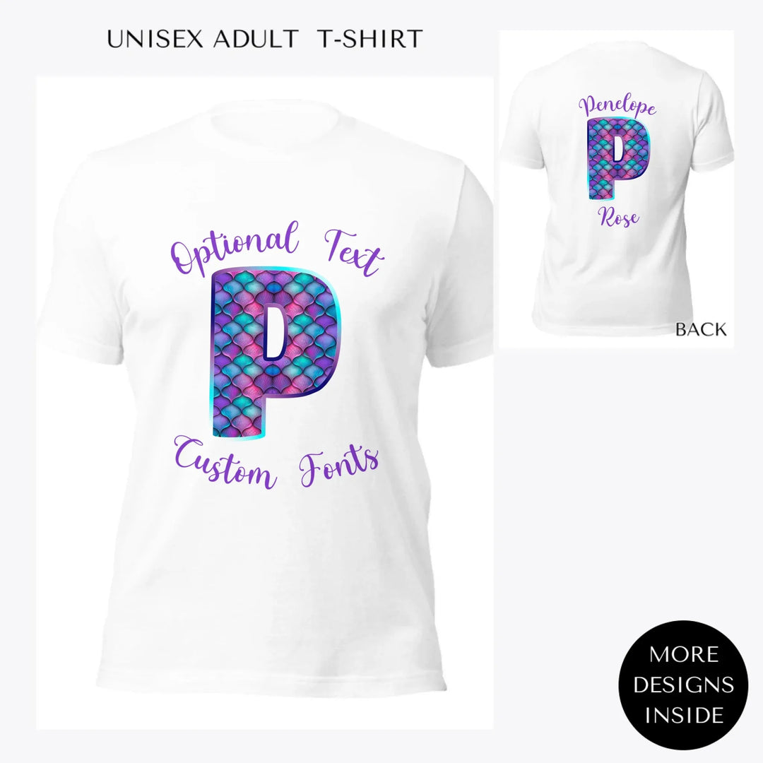 Mermaid-Initial-custom-women-unisex-adult-t-shirt-artfulane