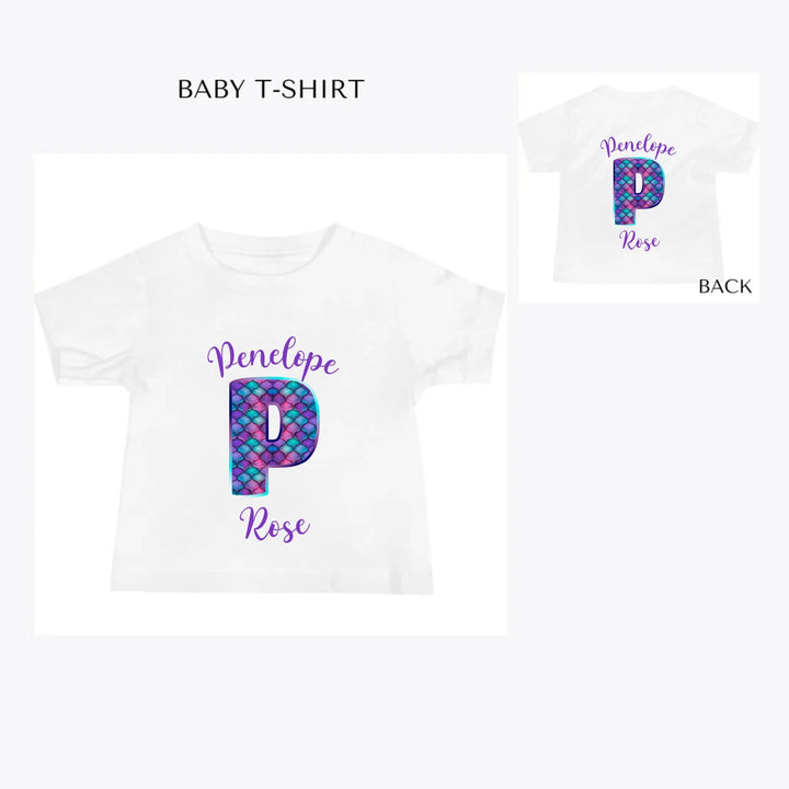 Mermaid-Initial-custom-baby-t-shirt-artfulane