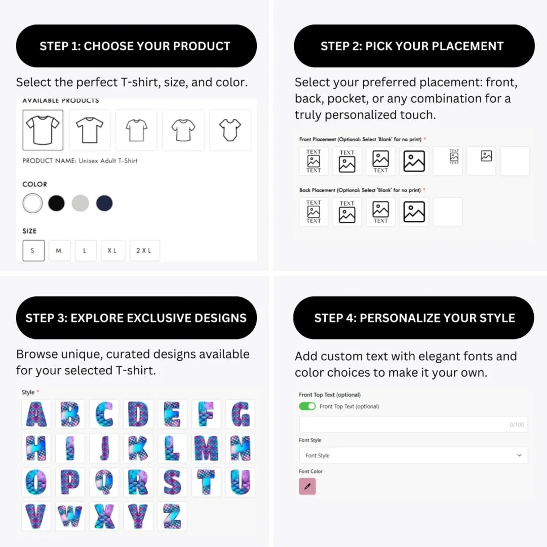 how-to-design-custom-Mermaid-Initial-t-shirt-personalization-options-artfulane