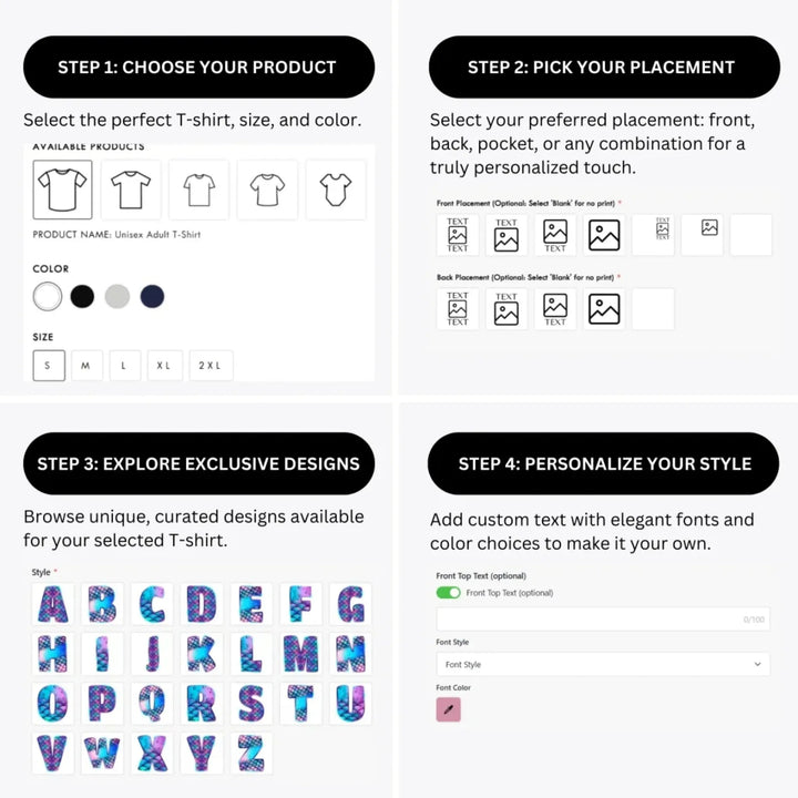 how-to-design-custom-Mermaid-Initial-t-shirt-personalization-options-artfulane