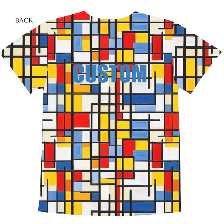 Custom Modern Abstract Color Blocking T-Shirt - ARTFULANE