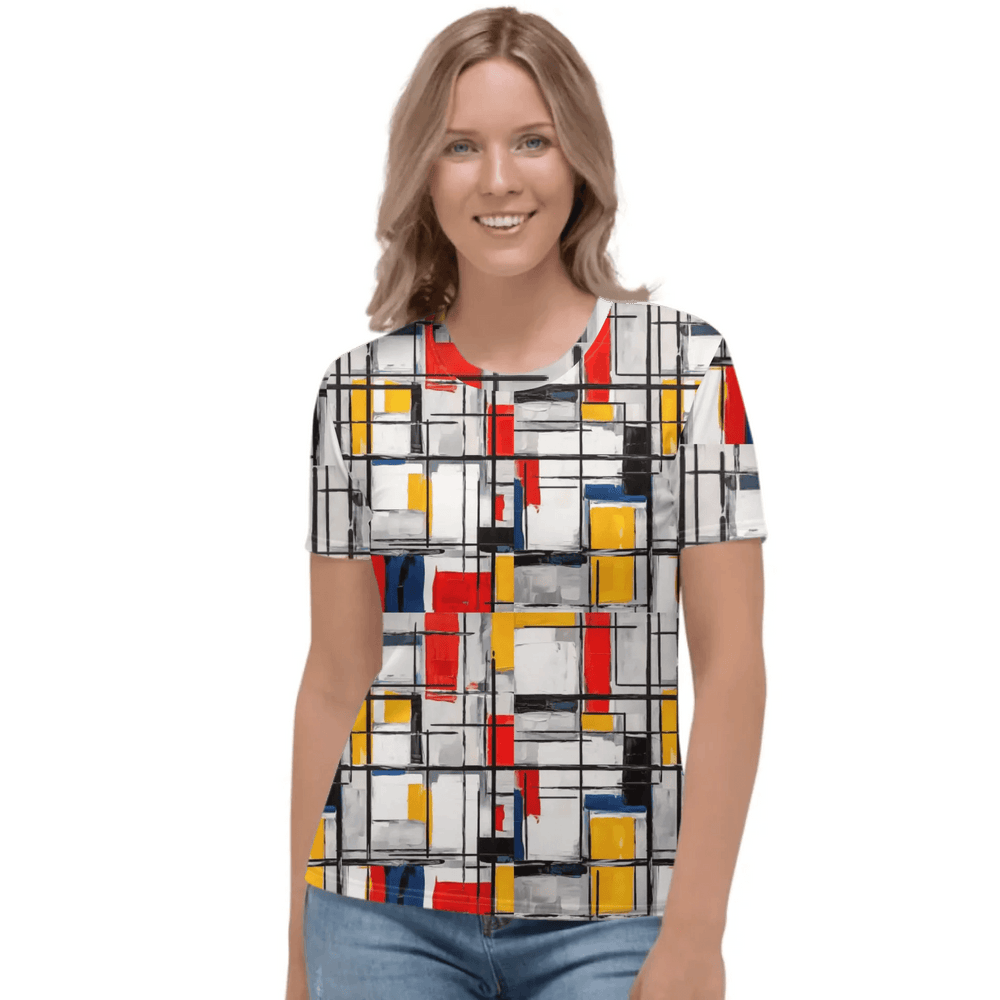 Custom Modern Abstract Color Blocking T-Shirt - ARTFULANE