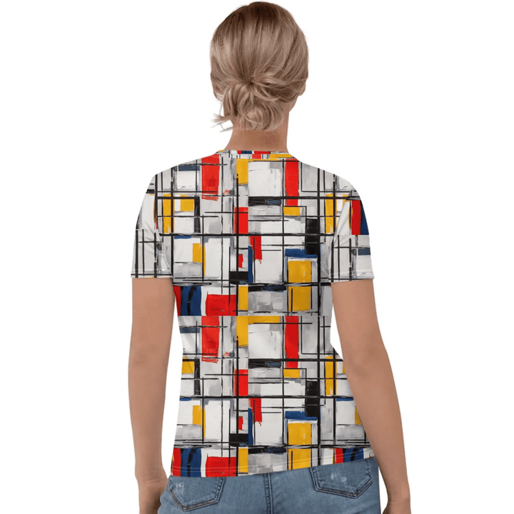 Custom Modern Abstract Color Blocking T-Shirt - ARTFULANE