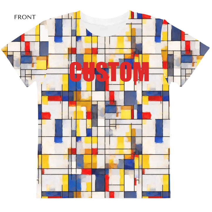 Custom Modern Abstract Color Blocking T-Shirt - ARTFULANE