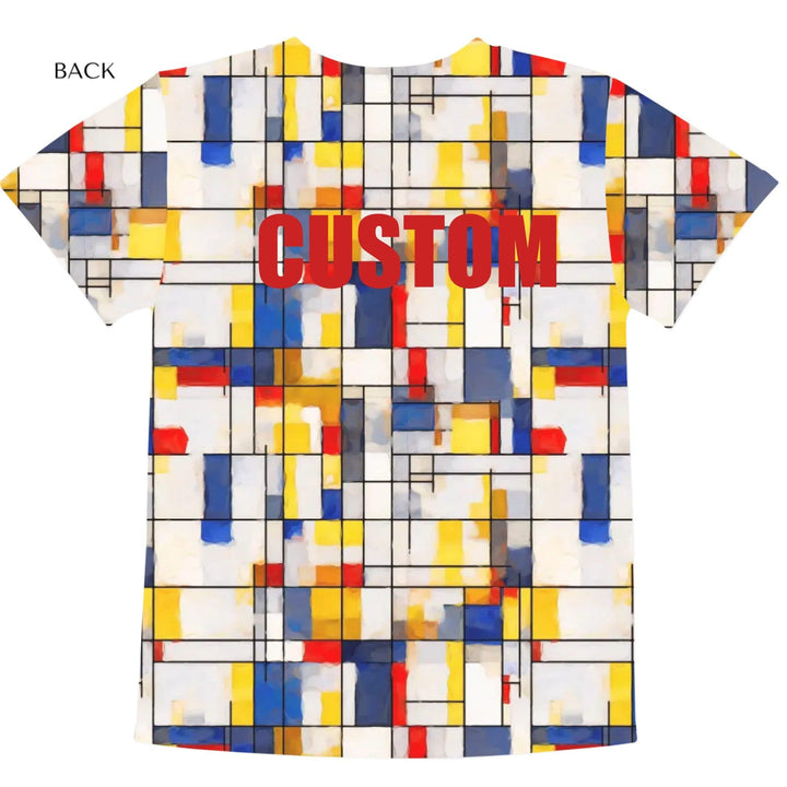 Custom Modern Abstract Color Blocking T-Shirt - ARTFULANE