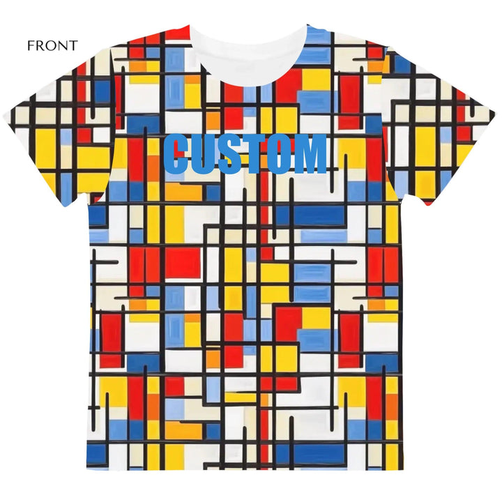Custom Modern Abstract Color Blocking T-Shirt - ARTFULANE