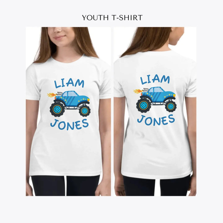 Monster-Trucks-custom-youth-girl-t-shirt-artfulane