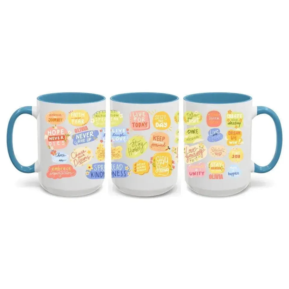 Custom Motivational Stickers Mug - ARTFULANE