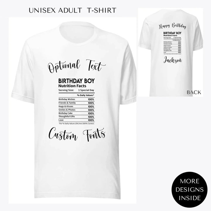 Occasions-Nutrition-Facts-custom-men-unisex-adult-t-shirt-artfulane