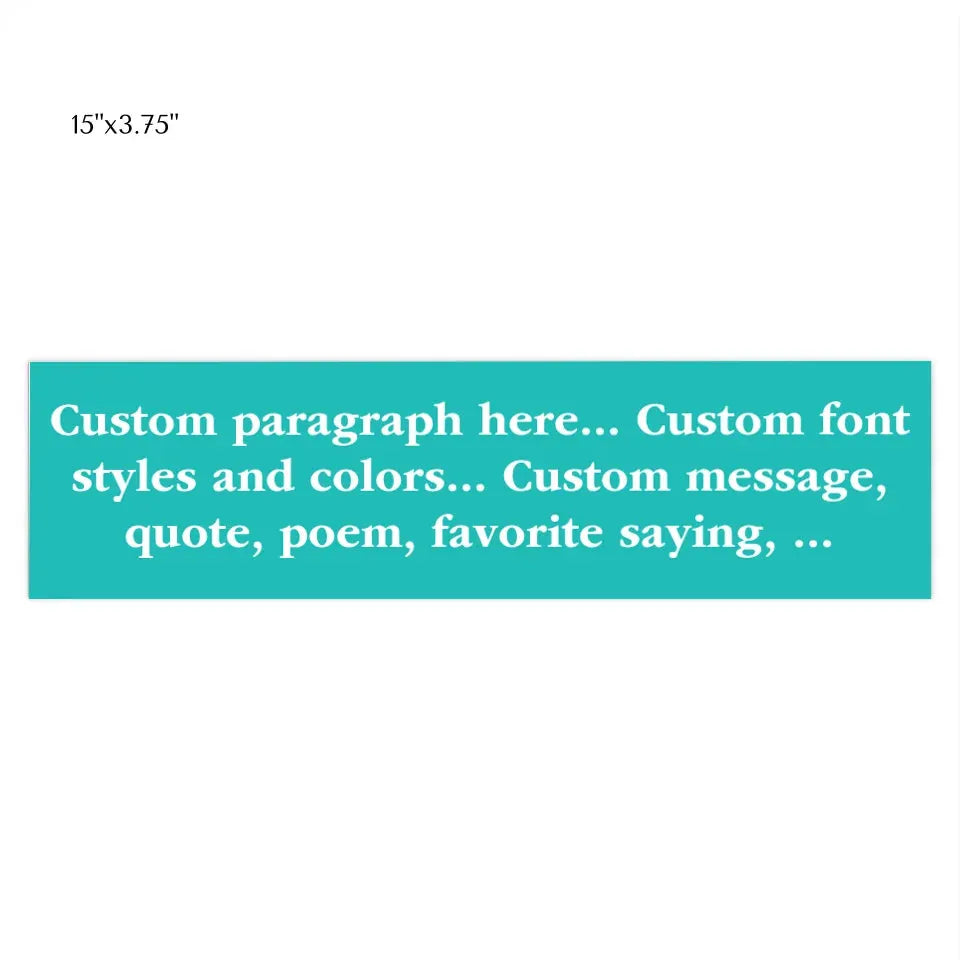 CAR BUMPER STICKER Front 15X3.75