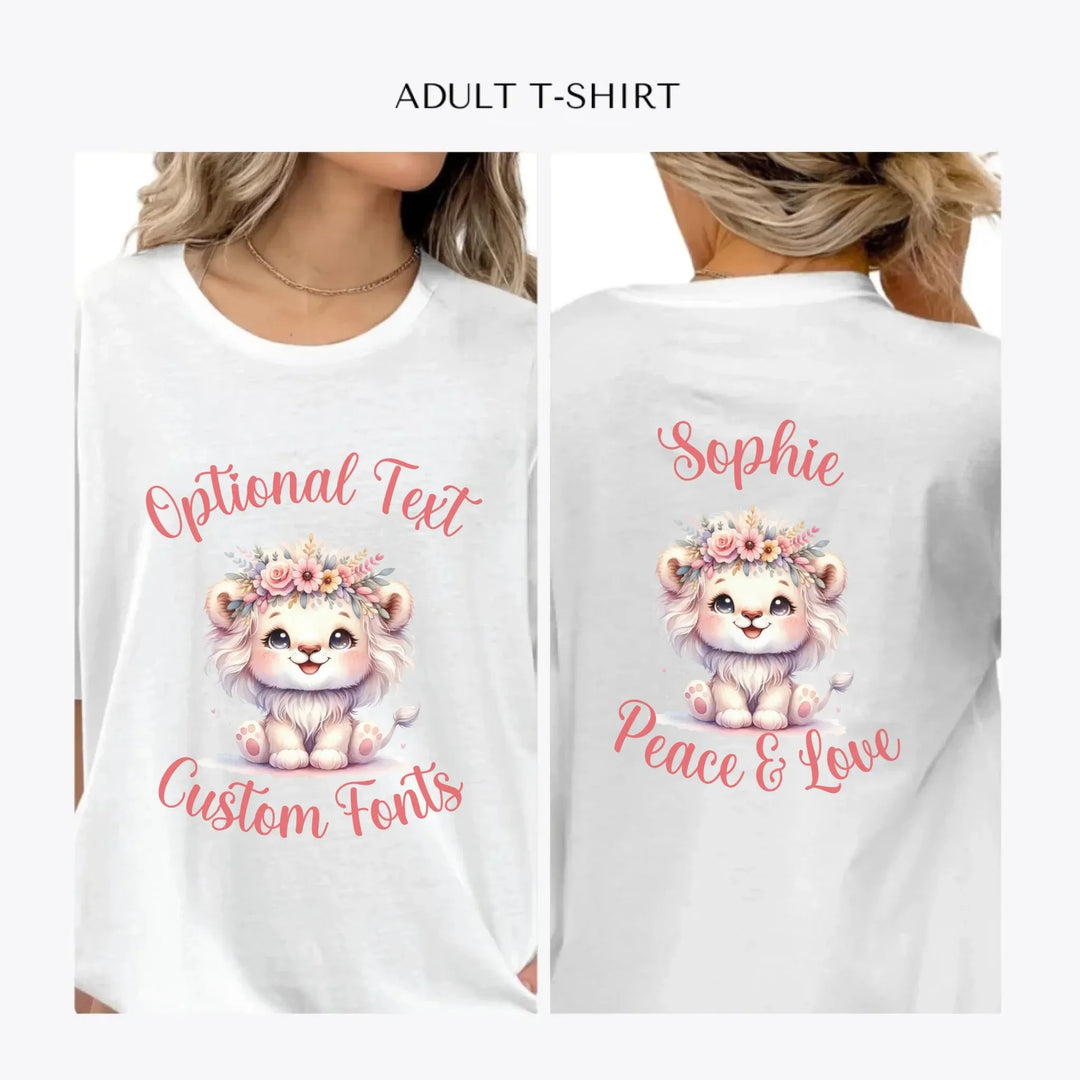 pastel-boho-lions-personalized-women-unisex-adult-t-shirt-artfulane