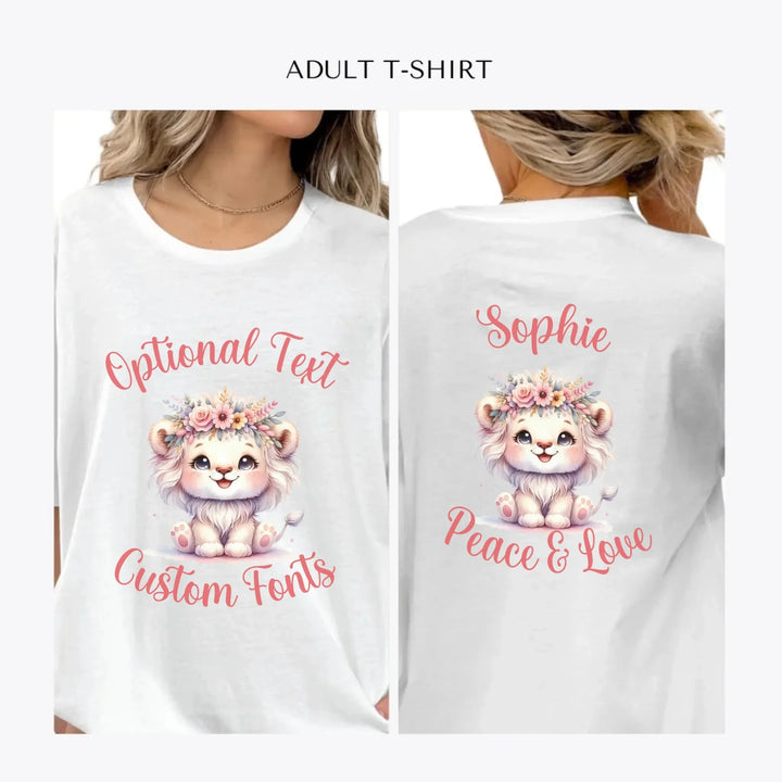 pastel-boho-lions-personalized-women-unisex-adult-t-shirt-artfulane