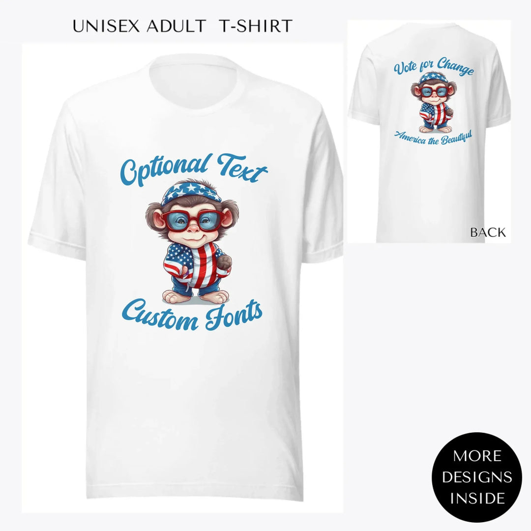 Patriotic-Cute-Animals-custom-men-unisex-adult-t-shirt-artfulane