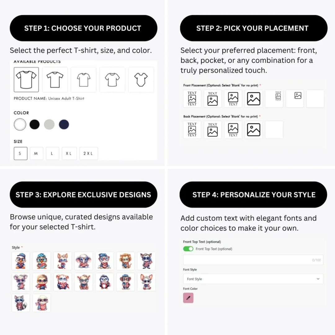 how-to-design-custom-Patriotic-Cute-Animals-t-shirt-personalization-options-artfulane